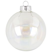 Itens Bolas de Natal de vidro, transparentes iridescentes, 7,5 cm, 12 peças