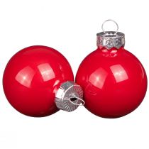 Itens Bolas de Natal de vidro esmalte vermelho look mini Ø3cm 22 un