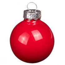 Itens Bolas de Natal de vidro esmalte vermelho look mini Ø3cm 22 un