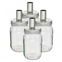 Itens Vidro decorativo com castiçal decoração de velas Ø8cm H17.5cm 4 peças