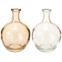 Itens Mini vaso de vidro âmbar e transparente Ø7,5cm H11cm 4 unidades