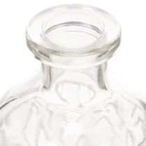 Itens Garrafa de vidro com padrão de diamante, garrafa decorativa, vaso, pequena, 13 cm, 6 peças