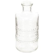 Itens Garrafa de vidro com padrão, cilíndrica, transparente, vaso decorativo, 15 cm, conjunto de 6 peças