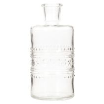 Itens Garrafa de vidro com padrão, cilíndrica, transparente, vaso decorativo, 15 cm, conjunto de 6 peças