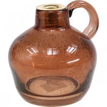 Castiçal vareta de vidro vela jarra decorativa marrom vidro A 15,5cm