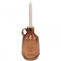 Itens Castiçal vareta de vidro vela decoração em vidro castanho A22cm