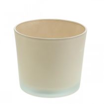 Itens Vaso de flores de vidro bege Plantador de vidro Ø14.5cm H12.5cm