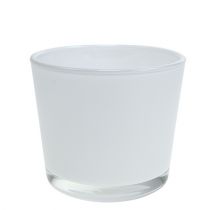 Itens Vaso de vidro branco Ø10cm Alt8.5cm