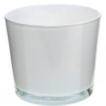 Itens Vaso de flores de vidro plantador branco banheira de vidro Ø14.5cm H12.5cm