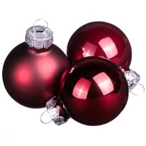 Itens Bolas de vidro Natal em mistura Bordeaux Ø3cm 22 un