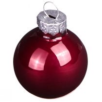 Itens Bolas de vidro Natal em mistura Bordeaux Ø3cm 22 un