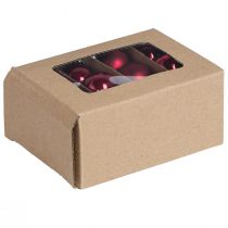 Itens Bolas de vidro Natal em mistura Bordeaux Ø3cm 22 un