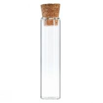 Itens Mini vasos de vidro decorativos tubos de vidro com rolhas Alt.11,5 cm 24 unidades