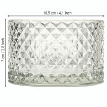 Itens Suporte para velas de vidro retrô diamante transparente Ø10,5cm 2 peças