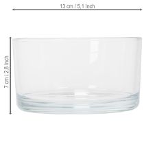 Itens Tigela de vidro transparente, pequena, ideal para diversas decorações em vidro, flores, suculentas e velas, 13 cm