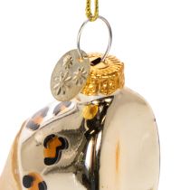 Itens Sapatinho de cristal decorativo com estampa de leopardo para árvore de Natal, 13 cm, 2 peças