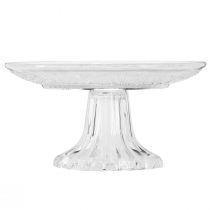 Itens Prato de vidro com pé Tigela plana de vidro com padrão transparente Ø15cm