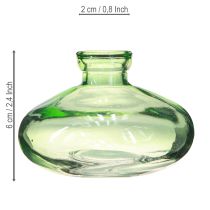 Itens Vaso de vidro bulboso verde mini vasos vidro Ø9cm H6cm 6 peças