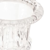 Itens Vaso de vidro pequeno vaso com pé transparente retrô Ø11cm Alt.14cm