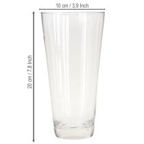 Itens Vaso de vidro vaso de flores cônico transparente Ø10cm H20cm