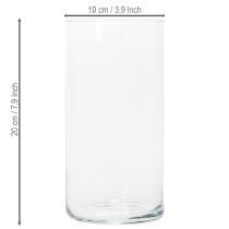 Itens Vaso alto de vidro, cilindro de vidro simples, ideal para vasos de flores ou peças decorativas, 20 cm