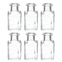 Itens Mini vasos de vidro decorativos para interiores minimalistas e ambientes modernos, 11 cm, conjunto de 6 peças.
