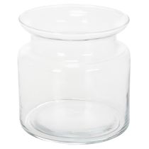 Itens Vaso de vidro transparente, vaso decorativo de vidro com borda, para castiçal ou vaso de flores, 15 cm