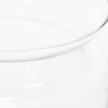 Itens Vaso de vidro transparente, vaso decorativo de vidro com borda, para castiçal ou vaso de flores, 15 cm