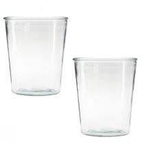 Itens Vaso de vidro vaso cônico plantador de vidro Ø14cm Alt.16cm 2 unidades