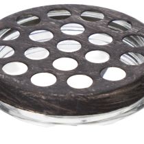 Itens Garrafa de vidro em cesto de metal, ideal para decoração na sala de estar, 20 cm