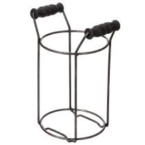 Itens Garrafa de vidro em cesto de metal, ideal para decoração na sala de estar, 20 cm