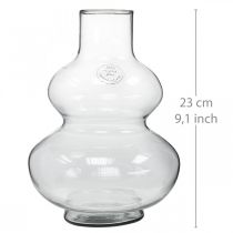 Itens Vaso de vidro Vaso redondo para flores Vaso decorativo de vidro transparente Ø16cm Alt.23cm