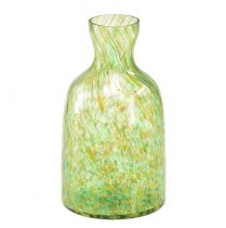 Itens Vaso de vidro vaso de flores decorativo de vidro verde amarelo Ø10cm Alt.18cm