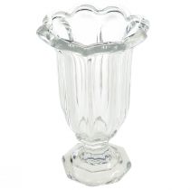 Itens Vaso de vidro com pé vaso de flores de vidro Ø13,5cm Alt.22cm