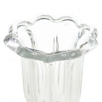 Itens Vaso de vidro com pé vaso de flores de vidro Ø13,5cm Alt.22cm