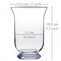 Itens Vaso de vidro transparente Ø13,5cm A19,5cm Vaso de flores com decoração de vidro
