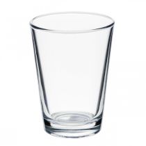 Itens Vaso de vidro transparente Ø8cm Alt.11cm para decoração de mesa