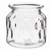 Itens Jarra de vidro com padrão, lanterna vidro transparente A11cm Ø11cm