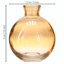 Itens Vasos de vidro mini vasos decorativos bulbosos laranja Ø7,5cm H9cm 6 peças