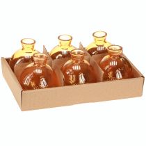 Itens Vasos de vidro mini vasos decorativos bulbosos laranja Ø7,5cm H9cm 6 peças
