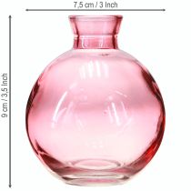 Itens Vasos de vidro bulbosos rosa retro mini vasos Ø7,5cm H9cm 6 peças