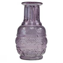 Itens Vasos de vidro mini vasos luz roxo roxo estilo retro H13cm 2 unidades