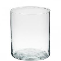 Itens Vaso redondo de vidro, cilindro de vidro transparente Ø9cm H10,5cm