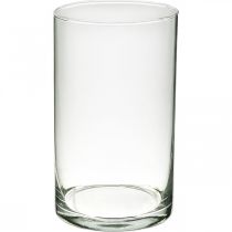 Vaso de vidro redondo, cilindro de vidro transparente Ø9cm A15,5cm