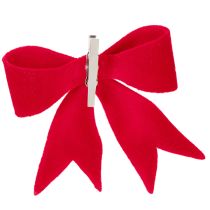 Itens Laço decorativo vermelho com prendedor. Versátil enfeite de Natal. 11 cm, 4 unidades.