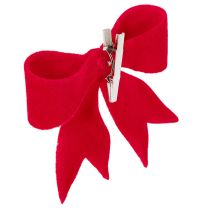 Itens Laço decorativo vermelho com prendedor. Versátil enfeite de Natal. 11 cm, 4 unidades.