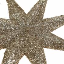 Itens Estrela decorativa glitter champagne 10cm 12pcs