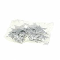 Itens Estrela glitter prateada 9,5/5cm 18 un