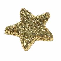 Itens Estrelas cintilantes de ouro 1,5 cm 144 unidades