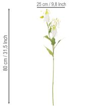 Itens Flor artificial Gloriosa, branca e amarela, elegante ramo florido para decoração, 80 cm, 3 peças.